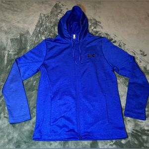 Blue Under Armour Full Zip Draw String Hoodie, Size: M (4336)